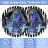 40pcs Beetlejuice Birthday Party Supplies,Includes 20 Paper Plates - 20 Napkin - Serves 20 Guest for Beetlejuice Birthday Party Decoration