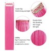 LSKJMO Pink and Purple Wig Pieces Colorful Party Highlights Clip in Coloured Hair Extensions Multicolors Straight Synthetic Hairpieces for Women Kids Girls