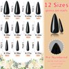 EternalClassic 120pcs Black Press on Nails Long Stiletto, Black Fake Nails Long Stiletto Acrylic Nails Press on Stiletto Tips Artificial False Nails with Adhesive Tabs for Women Girls