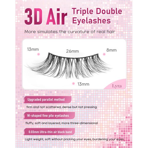 Lash natural wispy cat eye eyelashes, Frihappy false eyelashes, Wispy Strips, Faux Mink Lashes, black band lashes, 7 pairs, Frihappy 2024 lashes #Lyra