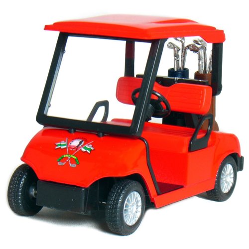 🏌️ KiNSFUN Red Golf Cart 4½" Die Cast Metal Model Pullback Action Toy ⛳