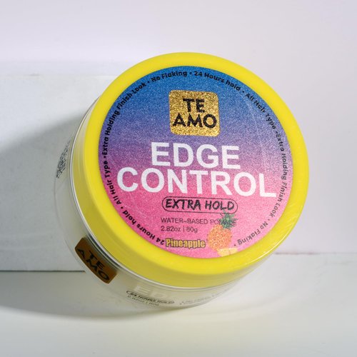 Te Amo Edge Control Strong Hold Edge Control Gel with Castor Oil, Non-Greasy, Non-Flaking, No White Cast, Long Lasting, Supports Hair Growth, Natural Formula, For All Hair type vitanine E