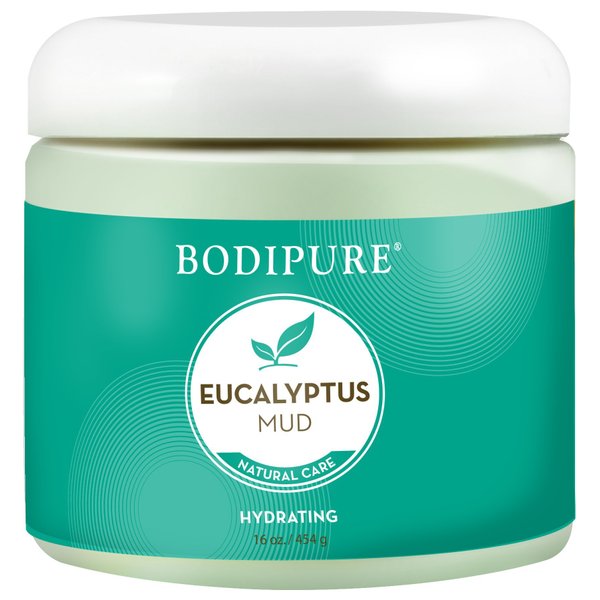 Bodipure Eucalyptus Mud Mask for Body - Rich in Eucalyptus, and Active Mud to Firm and Rehydrate Skin - Spa Quality Mud Moisturizing, and Cooling Skin, 16 Ounce