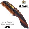 Kent 85T Small Wide Tooth Beard and Mustache Pocket Comb, Coarse Toothed Travel Size for Facial Hair Grooming and Beard Care. Saw-cut of Quality Cellulose Acetate, Hand Polished. Hand-Made in England