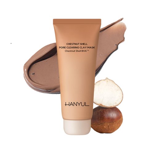 Hanyul Chestnut Shell Pore Clearing Clay Mask | Wash Off Mask for Oily Skin with Mud & BHA for Intensive Pore Care 3.39 fl.oz.