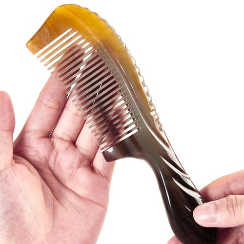 One&One Horn Comb Bone Comb Fine Tooth Comb for Women Hair.Natural animal horn bone and Hand Polished, Made in China.
