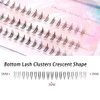 Bottom Lash Clusters Crescent Shape DIY Eyelash Extension 90Pcs Lower Individual Lash Clusters Clear Band Wispy Natural Clusters(7mm) Matched Thin to Thick Lash Clusters Natural Eye Makeup Effect