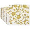 BLUE PANDA 100-Pack Decorative Floral Paper Napkins - Disposable White and Gold Napkins for Wedding Reception, Birthday, Anniversary Party Supplies (6.5x6.5 Inches)