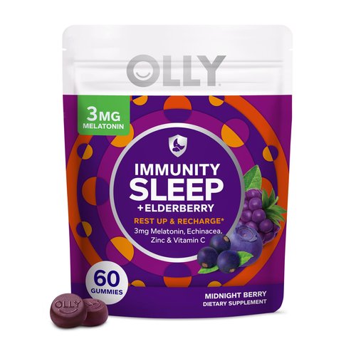 OLLY Immunity Sleep Gummy, Immune and Sleep Support, 3mg Melatonin, Echinacea, Zinc, Vitamin C, C...