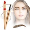 Eyebrow Pencil with 4 Micro-Fork Tip Precision Application Waterproof Smudge-Proof 24H Long-Lasting & Easy Glam Look Eyebrow Pen - 2# Dark Brown (A Trendy Shade)