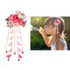 Minkissy Japanese Style Hair Clip Long Tassel Hair Ornament Tie Band Clip Flower Hairpin Womens Girls Hair Decoration for Bridal Wedding Pink