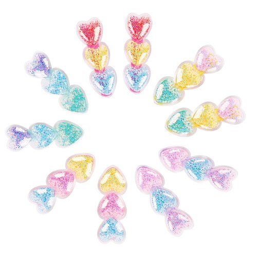 Minik Show 10 Pack Small Hair Clips for Girls, Sparkly Colorful Hair Accessories for Girls and Women Accessories for Baby Girls Women Love Hairpin Halloween Party Decor