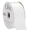 Berwick Offray 2.25" Wide Double Face Satin Ribbon, White, 50 Yds