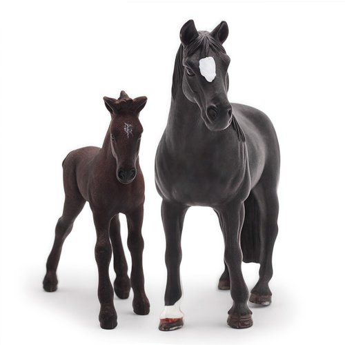 Gemini&Genius Horses Toy for Kids, Farm Horse Animal Playset, Stallion with Horse Cub Family Action Figures Party Favors Supplies, Party Cupcake Toppers, Birthday Gifts for Kids