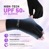 Aokitec UV Gloves for Nails - UPF50+ UV Protection Gloves for Gel Manicures, Anti-UV Gloves for Gel Nail Lamp Fingerless UV Gloves for Nail Art Skin Care Protect Hands from UV Harm (Black)