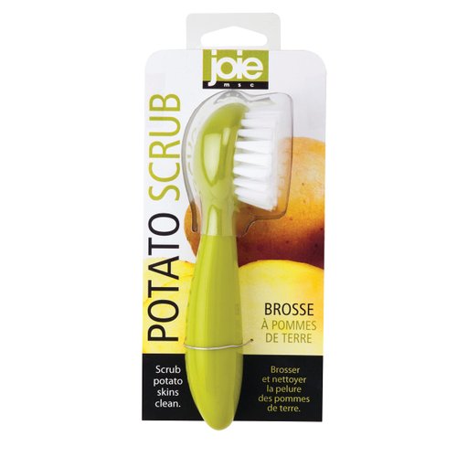 Joie Scrub Brush for Potatoes, Carrots, Vegetables, or Fruit, Green, 1 Count