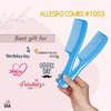 Allegro Combs 1003 Tangle Tamer Hair Comb Wide Tooth Shower Comb For Curly Hair Wet Or Dry Detangler Women’s Combs Made In The USA. 2 Piece. (Light Blue)