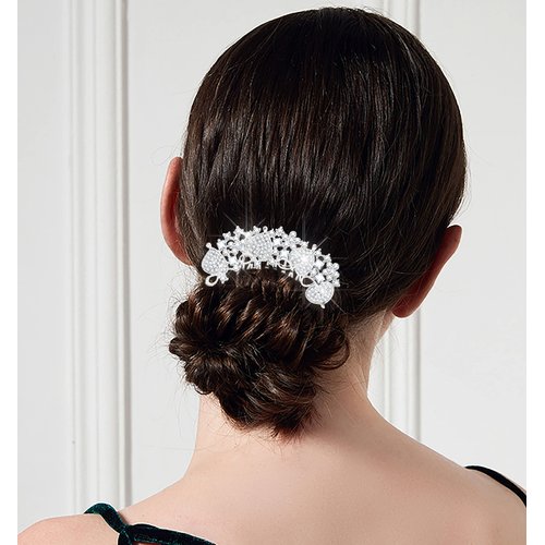 Women's Flower Austrian Crystal Bride Wedding Hair Side Combs Hair Accessories Spade Art Deco Floral Bridal Side Combs Headpiece for Women, Brides Hair Accessories/Gift Box