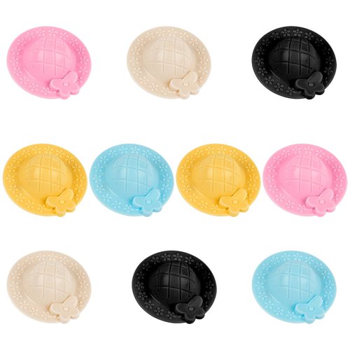 Framendino, 10 Pack Mini Hat Hair Clip Tea Party Hats Plastic Barrette Hairpin for Costume Decoration 5 Colors