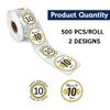 REWIDPARTY White Gold 10th Birthday Stickers Rolls Cheers to 10 Years Stickers Happy 10th Birthday Stickers Birthday Party Favors Anniversary Party Decorations Adhesive Party Stickers(500 Per Roll)