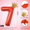 40 Inch Red Number 7 & Mini Crown Balloon for Birthday Party Decorations, 7th Birthday Party Decorations, Baby Shower Anniversary Balloons Decorations Supplies