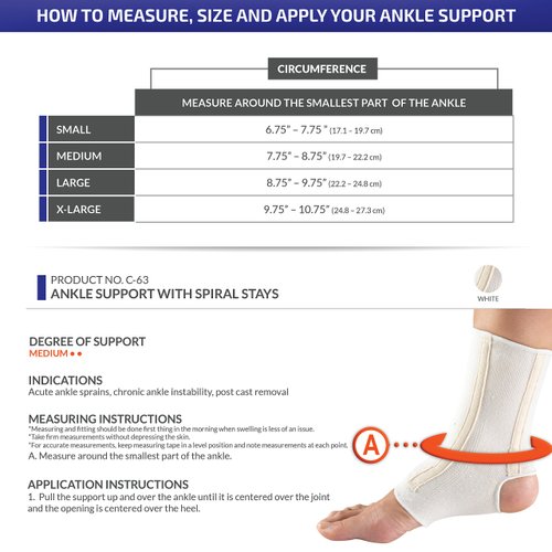 Champion Ankle Brace, Open Heel, Flexible Stays, Knit Elastic, Medium