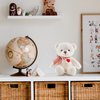 Adorlynetty 11.4” Small Teddy Bear with Heart Cute White Teddy Bear Stuffed Animals for Valentines Day Soft Stuffed Bear Plush Bear Plushie Toys Gifts for Girlfriend Boyfriend Kid