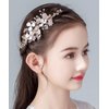 Denifery Flower Headpiece for Wedding Princess Flower Pearl Wedding Comb Rhinestone Hair Comb for Women Toddler Wedding Party Photography