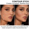 Cream Bronzer Stick, Multi-use Contour Stick for Face Shaping, Matte Finish Beauty Wand for Sculpt the Face, Easy to Apply, Longwear, Waterproof, Buildable and Blendable Color (#13, 1PC)