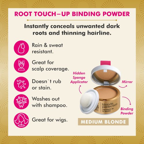 Root Touch Up Powder for Medium Blonde Hair by Style Edit | Temporary Color for Dark Roots, Highlights, Grays, Thinning Hair and Hairline - 2 Pack