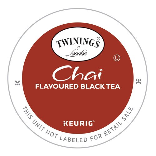 Twinings of London Chai Tea K Cup Pods for Keurig, Caffeinated Sweet and Savory Spice Black Tea Blend, Cinnamon, Cardamom, Cloves, and Ginger, 12 K Cup Tea Pods