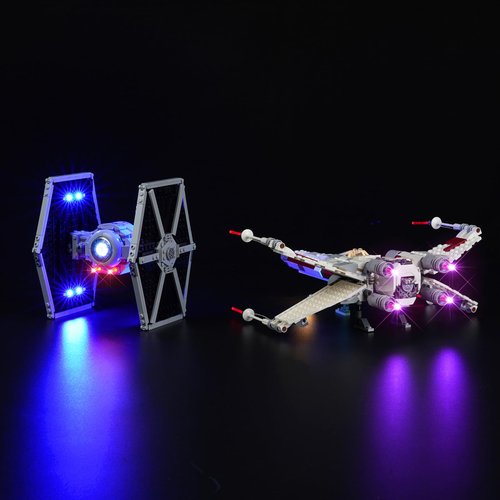 Rorliny LED Lighting Kit for Lego Star Wars TIE Fighter & X-Wing Mash-up, Creative Light for Lego 75393 Set (Lights Only, No Lego Models)