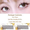 CB Individual False Eyelashes, DIY Individual Cluster Eyelash Extensions At Home, Natural Doll Look Lashes, Set Of 10mm/ 11mm/ 12mm, 2 Trays, Fishtail & Fairy Sandwich