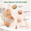 LAYUKI Body Brush for Dry or Wet Brushing and 2-Sided Foot File Scrubber Set, Body Scrubber for Bath or Shower, Exfoliating Skin, Cellulite Treatment, Foot File Scrubber with Pumice Stone