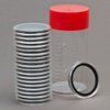 1 Air-Tite Coin Holder Storage Container & 20 Black Ring 40mm Air-Tite Coin Holder Capsules for Silver Eagles