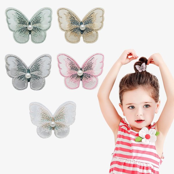Ayehe Butterfly Hair Clips, 5 Pieces Small Baby Hair Clips, Cute Hair Accessories for Girls, Kids, Teens, Women