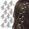 Ylapagne 20 Pcs Hair Claw Clips for Women 0.8 Inch Metals Butterfly Mini Cute Fashion Hair Accessories Small Claw Clips Sliver Colors