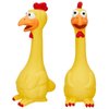 Hungdao 1 Pcs Horse Toys Latex Squeaky Squeeze Chicken Squeak Horse Turkey Balls for Play Fake Screaming Chicken Toys for Horses Soccer Ball for Reduce Separation Anxiety Noise Maker Squeaker(Yellow)