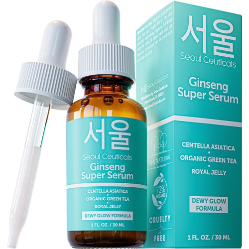 SeoulCeuticals Korean Skin Care Ginseng Serum - K Beauty Skincare with Green Tea + Centella + Roy...