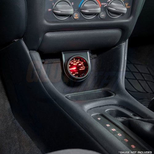 GlowShift Universal Black Single Gauge Mounting Bracket Pod - Fits Any Make/Model - Mounts (1) 2-1/16" (52mm) Gauge Under The Vehicle's Dashboard