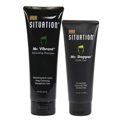 Hair Situation Mr. Dapper Matte Look - Extra Strong Firm Hold Hair, Anti-Humidity Shield. Mr. Vibrant Volumizing Shampoo for Thinning and Receding Hair Line, Fight Hair Loss For Fuller-Looking Hair