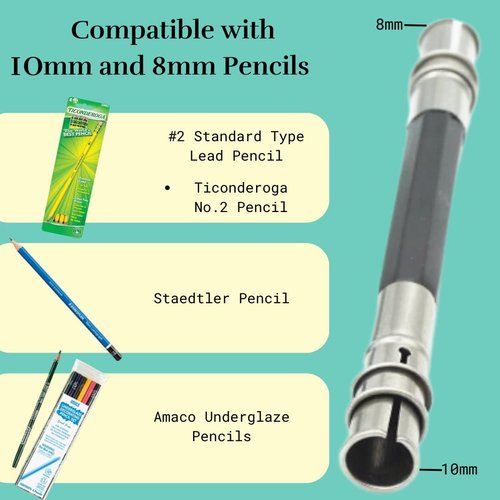 FoRapid Adjustable Dual Head Pencil Extender Holder Pencil Lengthener Pencil Saver Eco Friendly for Art Craft Hobby School Office Makeup Pencil Eyeliner Color Pencil Sketch Write Drawing Tool (5 PCS)