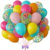 BBeipulas 88Pcs Tropical Balloon Arch Kit 12inch Hot Pink Orange Yellow Green Teal Latex Confetti Balloons for Luau Tropical Hawaii Flamingo Coachella Party Theme