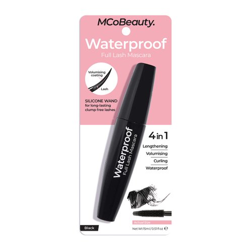 MCoBeauty Waterproof Full Lash Mascara, 4-in-1 Mascara, Intense Black Pigment, Lasts All Day Long, Vegan, Cruelty Free Cosmetics