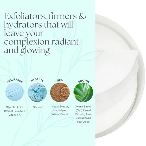 Serious Skincare - Glycolic Resurfacing Face Pads for Smoother Skin - Glycolic Acid - Exfoliates Dead Skin Cells - Pre-Soaked Cotton Pads - Vitamin E, ALoe -2 Pack (60 Pads Each)