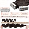 SEGO 14 Inch Tape In Hair Extensions 20pcs 40g /Dark Brown -Body Wave//Ombre 100% Remy Human Hair Balayage Rooted Hair Invisible Seamless Skin Weft Double Side Tape for Women