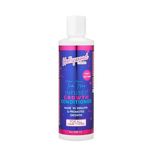 Hollywood Hair Bar Growth Conditioner - Infused with Purified Water, Tea Tree and Keratin, Vegan and Cruelty Free, 8 oz