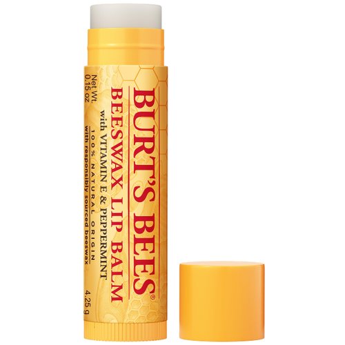 Burt's Bees 100% Natural Origin Moisturizing Lip Balm, Original Beeswax with Vitamin E & Peppermint Oil 0.15 Ounce Tube