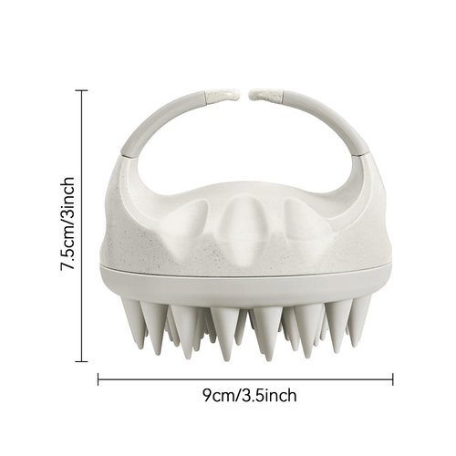 Yamrots Scalp Massager Shampoo Brush, Scalp Scrubber with Soft Silicone Bristles, Scalp Exfoliator Brush with Soft Silicone, Soft Silicone Scalp Scrubber for Wet and Dry Hair (Creamy White)