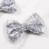 2 Pcs Cute 4" Sparkly Silver Sequin Hair Bows Glitter Alligator Clip Cheer Barrettes Hairpin,Teen Toddler Baby Girls School Kids Women Xmas Decor Accessory Gift